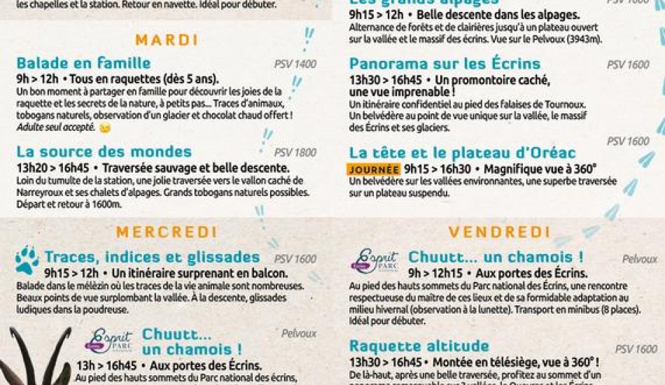 Cyril Mahout, Accompagnateur en Montagne_Puy-Saint-Vincent - Programme raquettes