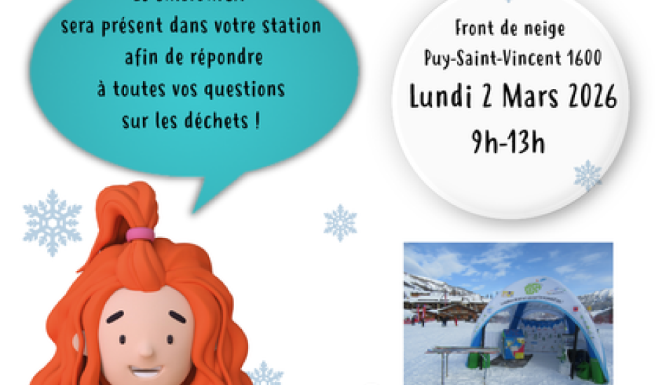 STAND DE SENSIBILISATION AU TRI  DES DÉCHETS AVEC LE SMITOMGA_Puy-Saint-Vincent