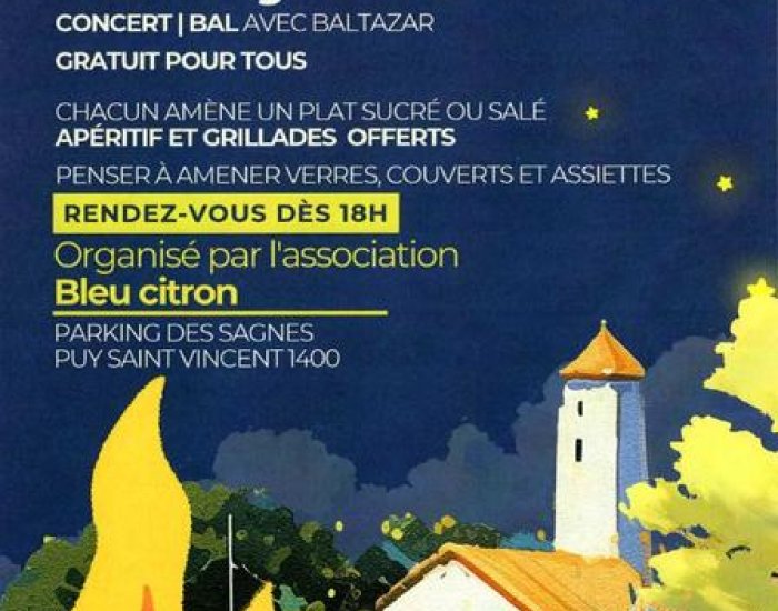 Fête avec Grand Feu de la saint Jean - Bleu Citron_Puy-Saint-Vincent